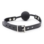 OHMAMA FETISH - BALL GAG IN SILICONE CON CINTURA IN PELLE (LUCCHETTO INCLUSO) - immagine 4