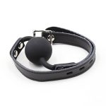 OHMAMA FETISH - BALL GAG IN SILICONE CON CINTURA IN PELLE (LUCCHETTO INCLUSO) - immagine 5