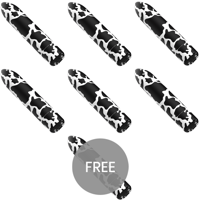 CUSTOM BULLETS - RICARICABILE COW BULLET MAGNETICO 10 INTENSITÀ 6 + 1 IN OMAGGIO