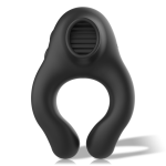BLACKSILVER - ANELLO VIBRATORE IN SILICONE 3 MOTORI RICARICABILE NERO - immagine 2