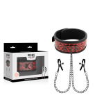 BEGME - COLLETTO RED EDITION CON MORSETTI PER CAPEZZOLI CON FODERA IN NEOPRENE - immagine 2