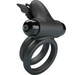 PRETTY LOVE - DOPPIO ANELLO VIBRANTE CON STIMOLATORE NERO - immagine 4