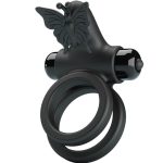 PRETTY LOVE - DOPPIO ANELLO VIBRANTE CON STIMOLATORE NERO - immagine 2