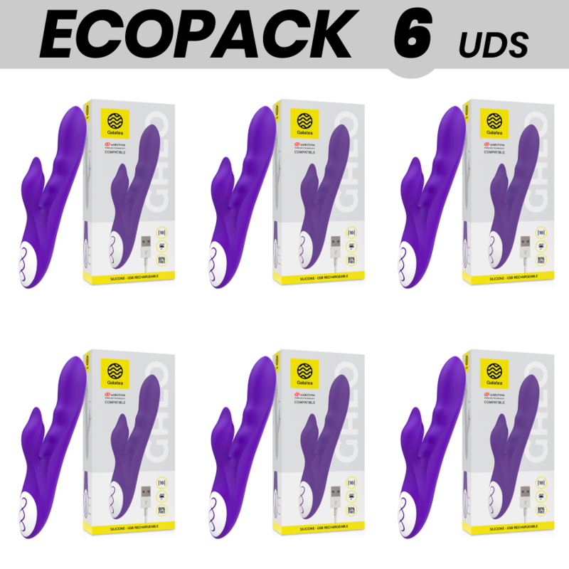 ECOPACK 6 UNIT - VIBRATORE GALATEA GALO LILAC COMPATIBILE CON LA TECNOLOGIA WIRELESS WATCHME