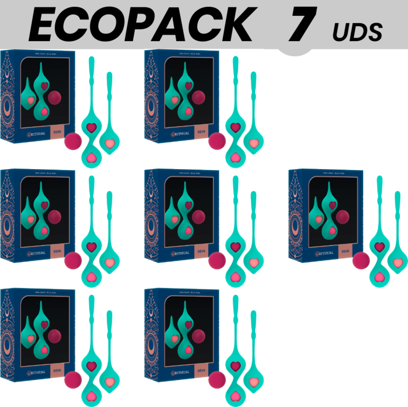 ECOPACK 7 UNIT - RITHUAL SET DI ALLENAMENTO PELVICO DEVA AQUA GREEN 6 + 1 IN OMAGGIO