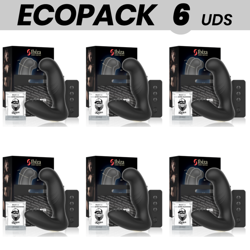 ECOPACK 6 UNIT - IBIZAMASSAGGIATORE ANALE TELECOMANDO 10 x 3,5 CM