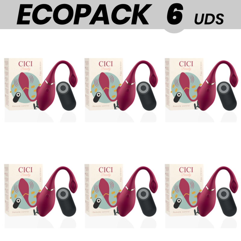 ECOPACK 6 UNIT - CICI BEAUTY PREMIUM SILICONE EGG VIBRATOR REMOTE CONTROL