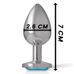 INTENSE - PLUG ANALE IN METALLO ALLUMINIO CUORE BLU TAGLIA S - immagine 4