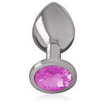 INTENSE - PLUG ANALE IN METALLO ALLUMINIO CON CRISTALLO ROSA MISURA L - immagine 2