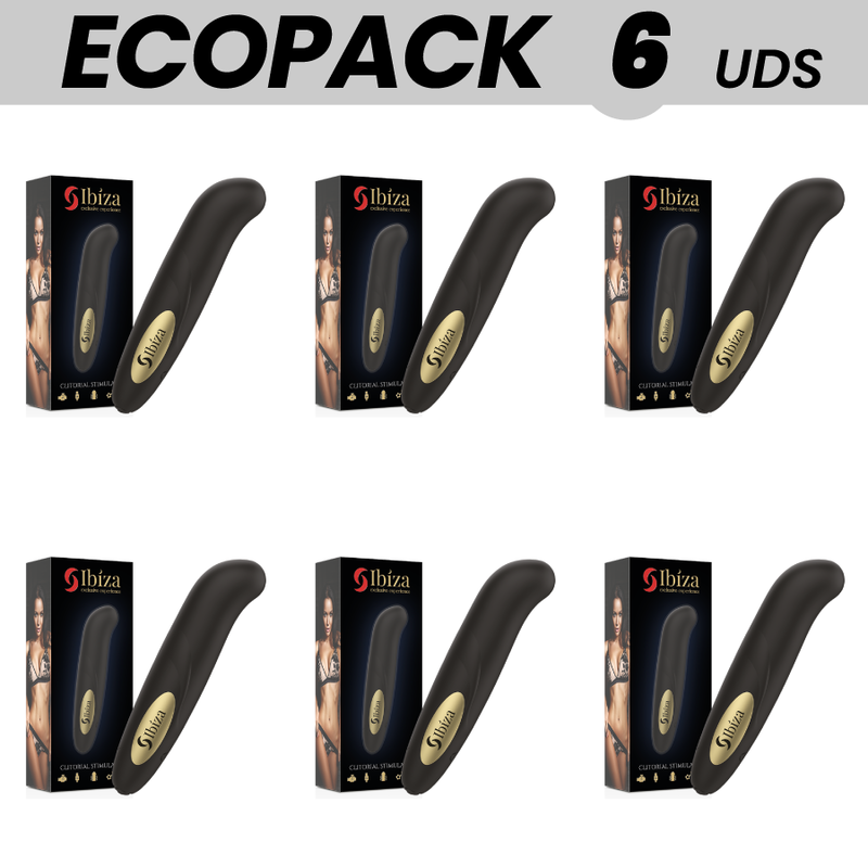 ECOPACK 6 UNIT - IBIZA STIMOLATORE DEL CLIT CARICATORE USB 10 MODALIT DI VIBRAZIONE DORATO 13 X 2,10