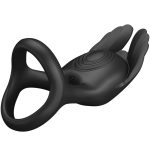 PRETTY LOVE - SILAS ANELLO PER PENE VIBRANTE 7 VIBRAZIONI IN SILICONE NERO - immagine 5