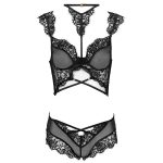 LIVCO CORSETTI FASHION - PALMENOM LC 90614 SUJETADOR + PANTY NEGRO - immagine 3