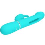 PRETTY LOVE - VIBRATORE DEJON RABBIT 3 IN 1 MULTIFUNZIONE VERDE ACQUA - immagine 4