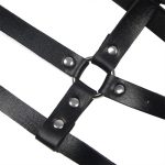 SUBBLIME - PETTORINA CON ANELLO IN PELLE NERA TAGLIA UNICA - immagine 5
