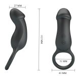 PRETTY LOVE - TRAE ANELLO VIBRANTE CON STIMOLATORE NERO - immagine 4