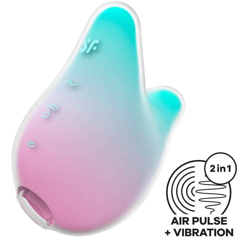 img_184025_848b9b930e2f5f0f580ee8d65ab3fe0c_1.jpg SATISFYER - MERMAID VIBES STIMOLATORE E VIBRATORE MENTA E ROSA - immagine 1