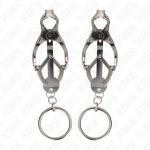 KINK - MORSETTI PER CAPEZZOLI CON O-RING TRIFOGLIO GIAPPONESE ARGENTO - immagine 2