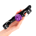 KINK - PALLA TRASPIRANTE BAVAGLIO 4 CM CON DOPPIO RIVETTO VIOLA 62,5 x 2,5 CM REGOLABILE 42-58 CM - immagine 3