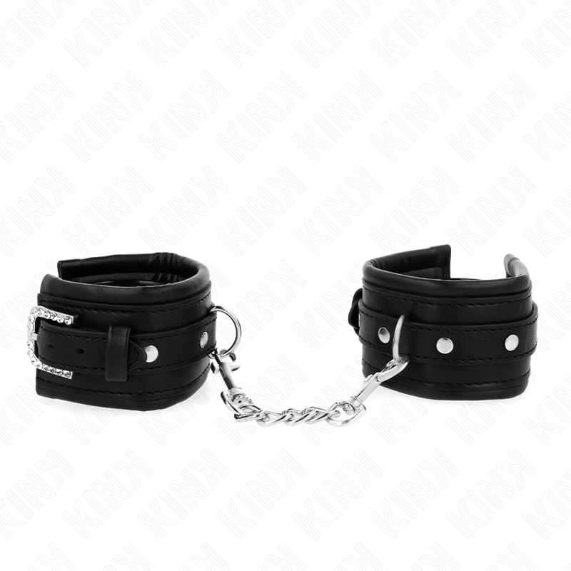 img_187755_3856fd2881a6089822147dc911a2006c_1.png KINK - POGGIPOLSO CON FIBBIA STRASS NERO REGOLABILE 25-32 CM X 5,5 CM - immagine 1