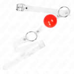 KINK - PALLA IN PVC TRASPARENTE ROSSA BAVAGLIO 4 CM REGOLABILE - immagine 2