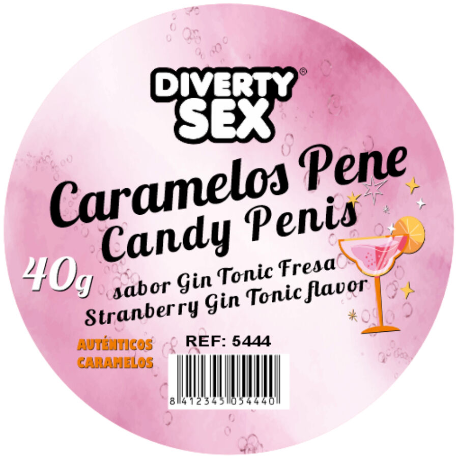 DIABLO PICANTE - 20 CARAMELLE A FORMA DI PENE AL GUSTO DI GIN  TONIC