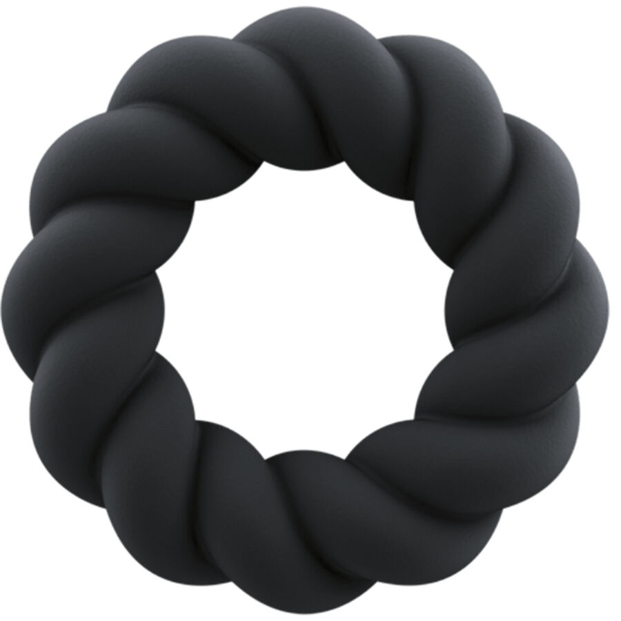 ROCKS-OFF - ANELLO MASTURBATORE TWIST IN SILICONE NERO