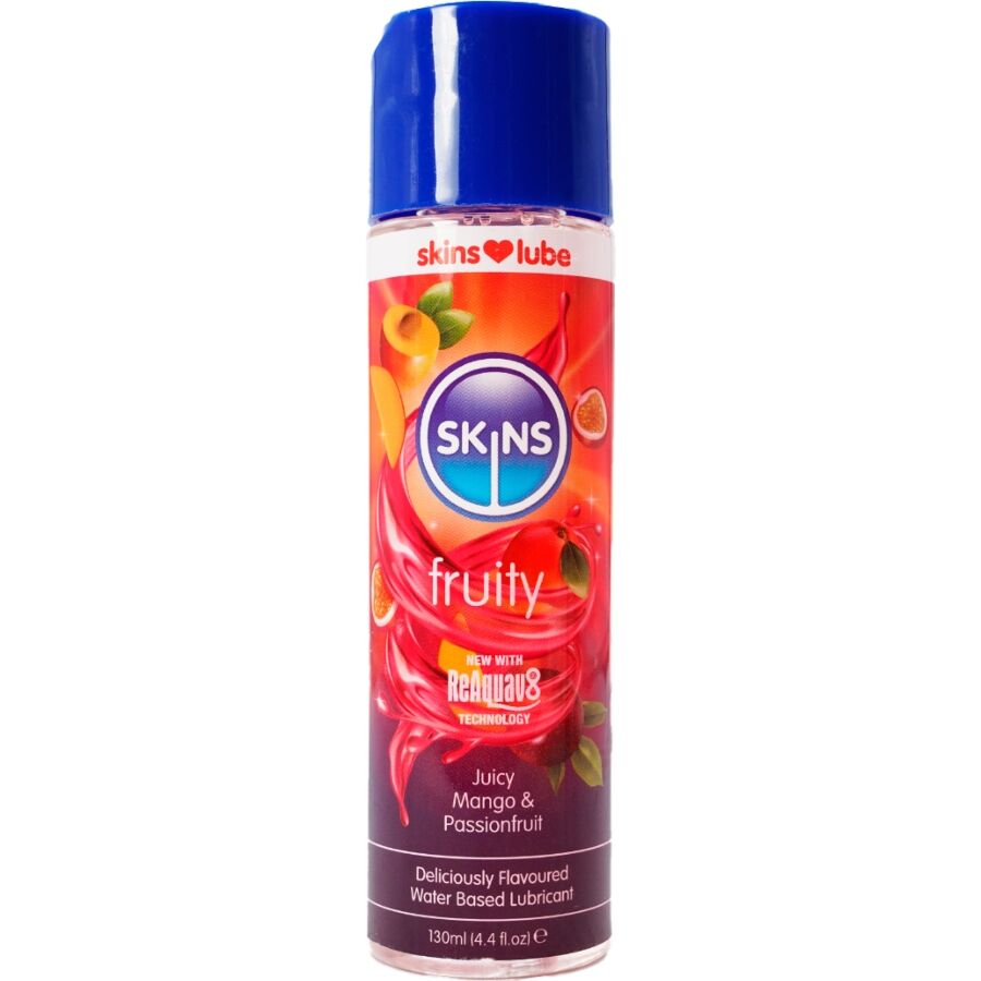 SKINS - LUBRIFICANTE FRUTTATO A BASE DACQUA MANGO E FRUTTO DELLA PASSIONE 130 ML