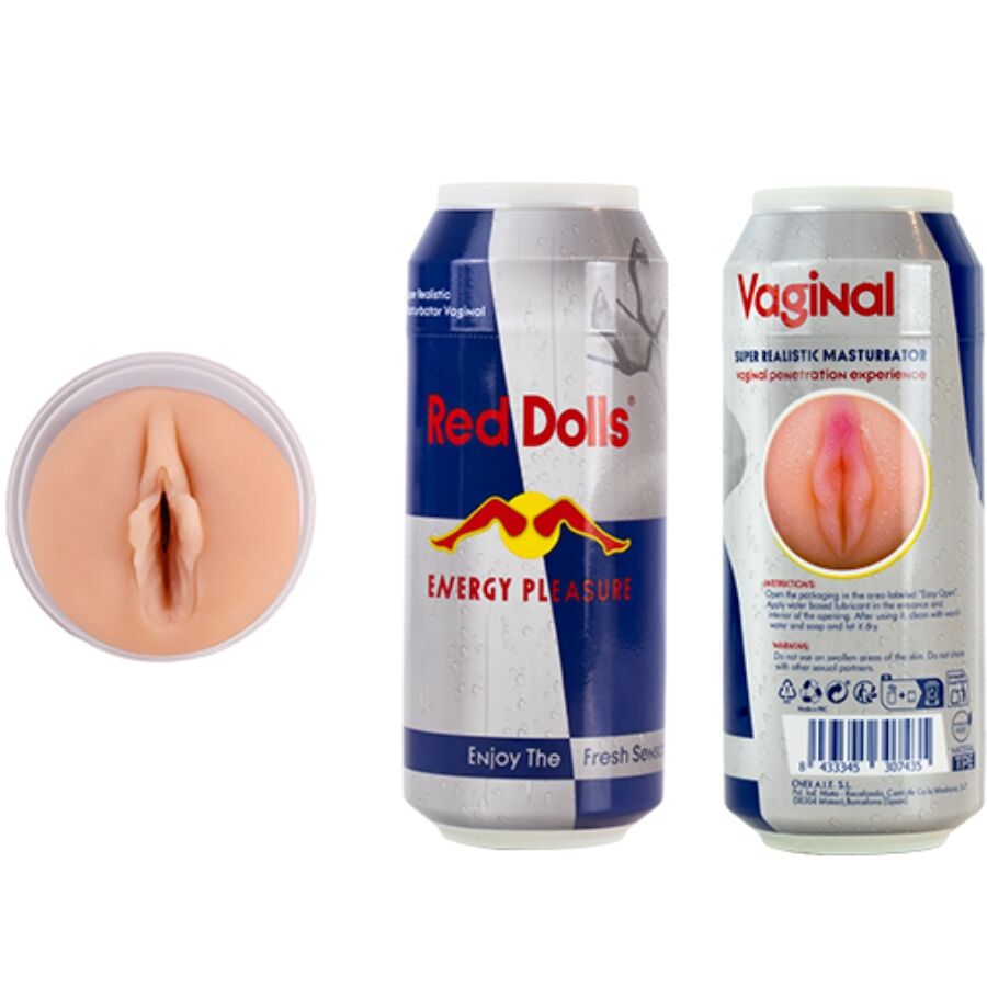 ALIVE - MASTURBATORE MASCHILE VAGINA BAMBOLA ROSSA LATTINA PER BEVANDA ENERGETICA