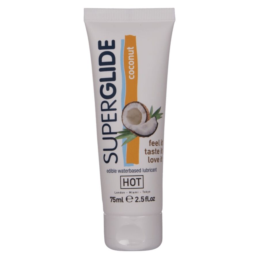 HOT - SUPERGLIDE LUBRIFICANTE COMMESTIBILI A BASE DACQUA DI COCCO 75 ML