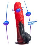 SILEXD - DEVIL DILDO FANTASY SILICONE LIQUIDO TERMOREATTIVO ROSSO NERO 20,3 CM - immagine 2