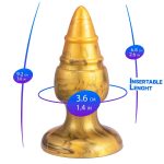 SILEXD - GOLDY ANAL PLUG FANTASY SILICONE LIQUIDO TERMOREATTIVO DORATO 9,2 CM - immagine 2