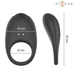 INTENSE - MERLOTTE ANILLO VIBRADOR CON ESTIMULACIÓN DE CLÍTORIS NEGRO - immagine 5
