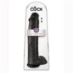 KING COCK - DILDO REALISTICO CON TESTICOLI 38 CM NERO - immagine 5