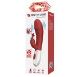 PRETTY LOVE - VIBRATORE A FORMA DI CONIGLIO IN PALISSANDRO, 30 FUNZIONI, RICARICABILE TRAMITE USB, ROSSO - immagine 2
