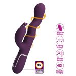 PRETTY LOVE - VIBRATORE A FORMA DI CONIGLIO LOURSEN CON MOVIMENTO DI SPINTA E 7 VIBRAZIONI, RICARICABILE TRAMITE USB, VIOLA - immagine 4