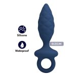 MR PLAY - PLUG ANALE TESTURIZZATO CON ANELLO BLU M - immagine 2
