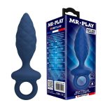 MR PLAY - PLUG ANALE TESTURIZZATO CON ANELLO BLU M
