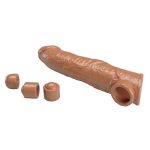 PRETTY LOVE - MANICOTTO REGOLABILE PER ALLUNGAMENTO DEL PENE 26 CM Ø 4 CM MARRONE - immagine 5